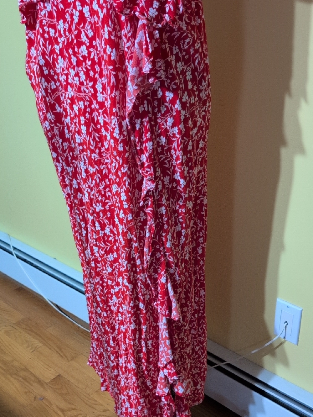Red Floral Ruffle Maxi Dress XXL - Picture 4 of 6